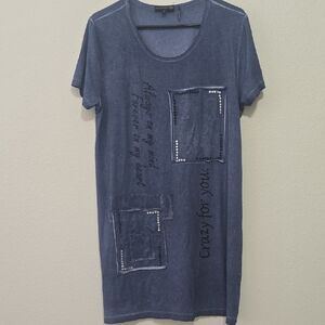 Jane & John Blue Artsy T-Shirt Dress M